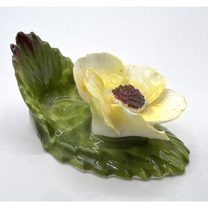 Vtg Denton China Porcelain Yellow Floral Place Name Card Holder Replacement READ